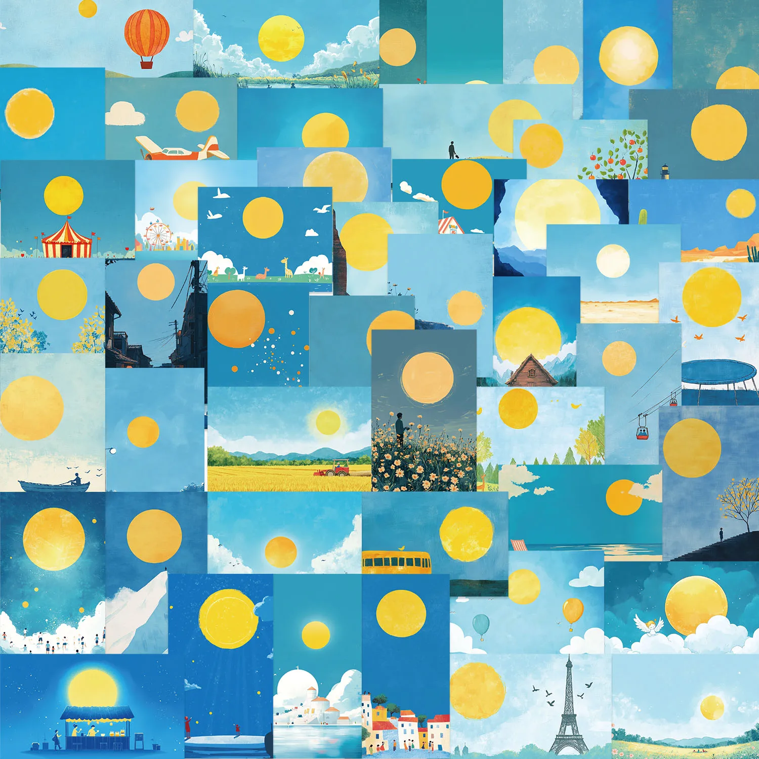 

50 шт., детские иллюстрации, наклейка «Черный мир», эстетическая декоративная чашка, гитара, ноутбук, телефон, ноутбук, водонепроницаемые наклейки