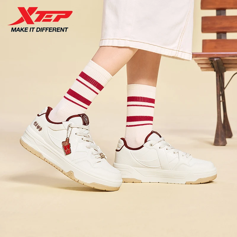 

Xtep Women's Casual Shoes Shock Absorption Soft Comfortable Street Style Durability Cushioning Walking Sneakers 875418310008