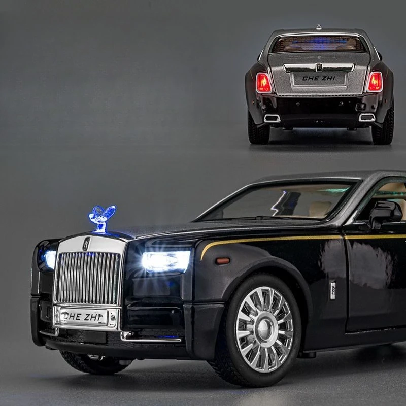 1:24 scale rolls royce phantom luxury sedan alloy diecast model six doors open starlight headliner pull back light sound gift