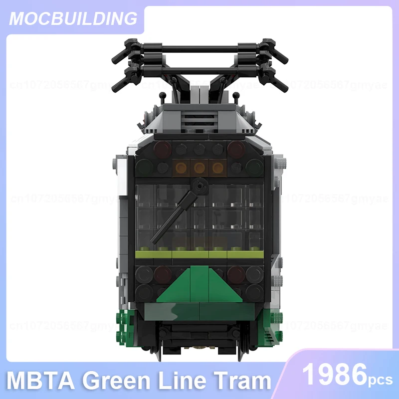 MBTA Green Line Tram MOC Building Blocks DIY Assemble Bricks Train Transportation Educational Creative Xmas Toys Gifts 1986PCS