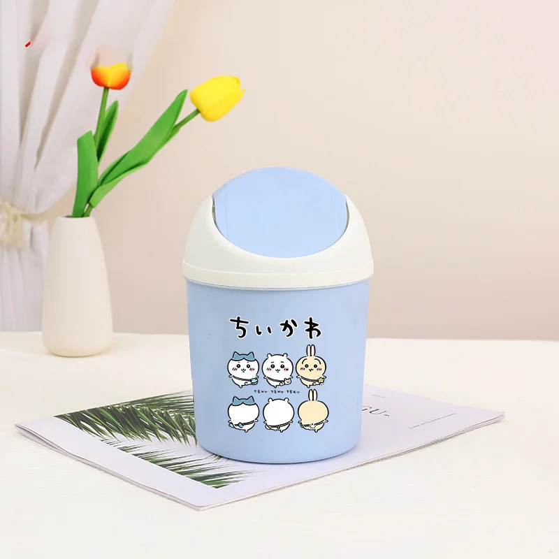 new Chiikawas Mini Desktop Bin Cute cartoon Female Small Trash Can Bedroom Trash Can Garbage Cans Clean Home Desk Home Gift 2026