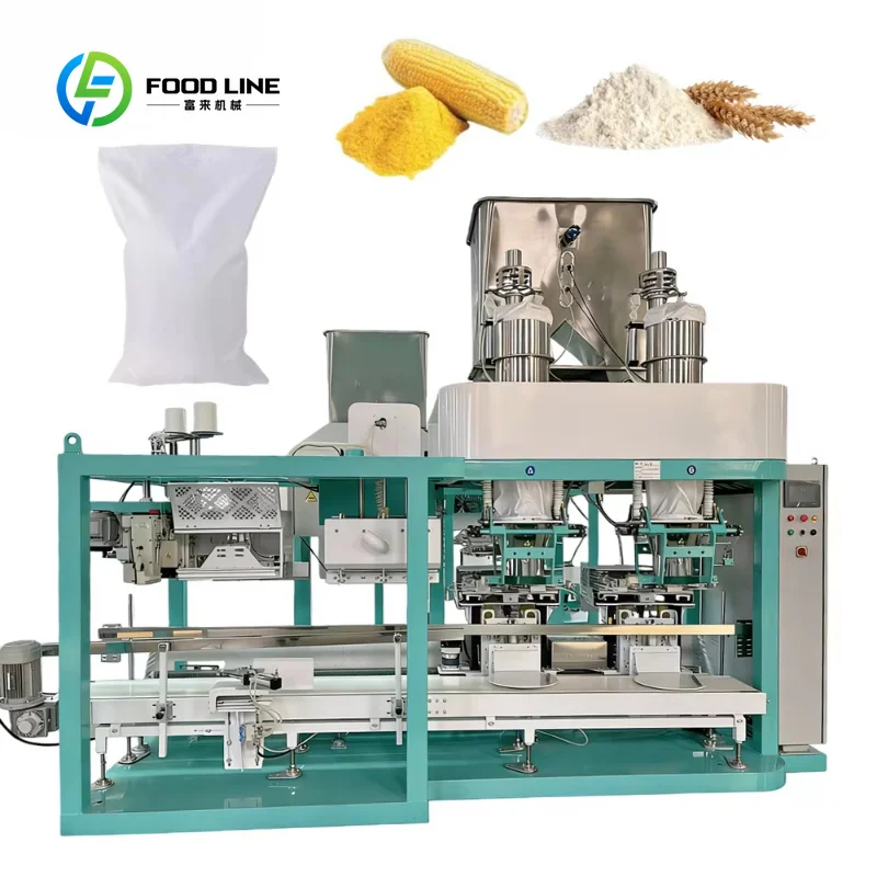 Customized 25-50kg PLC-controlled Pneumatic Semi-automatic Filling Sewing Machine for Food Beverage and Packaging Machine
