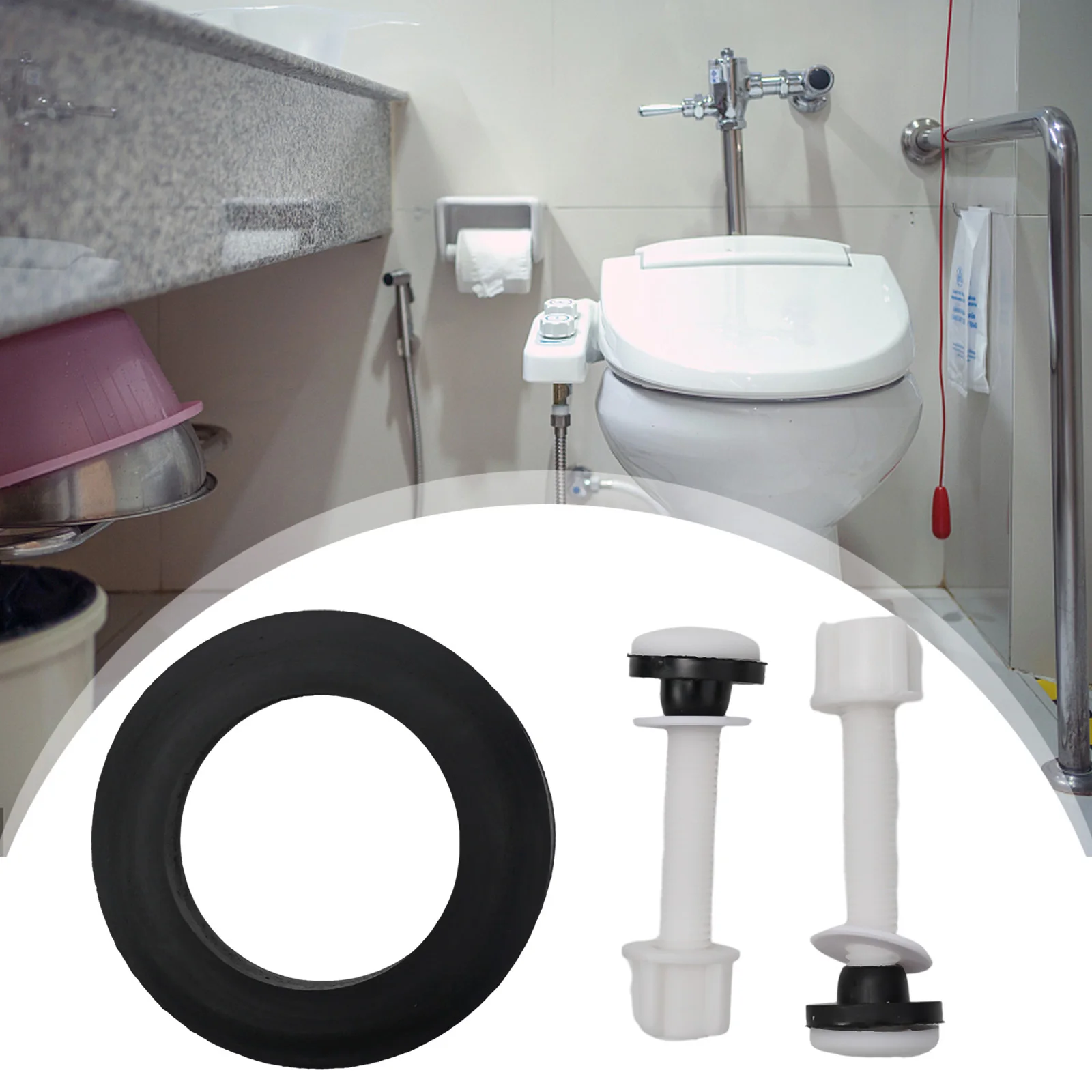 Toilet Bolts Cistern Seal Pan Bathroom Split Toilet Tank Toilet Cistern Seal Pan Conical Design Mounting Accessories