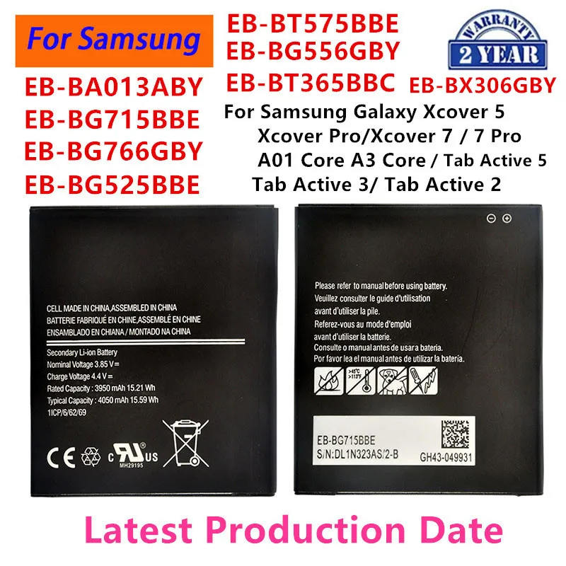 BT575BBE BG556GBY BG715BBE BT365BBC BG525BBE BG766GBY BX306 For Samsung Galaxy Xcover 5 6 7 Pro A01 Core A3 Tab Active 2 3 5