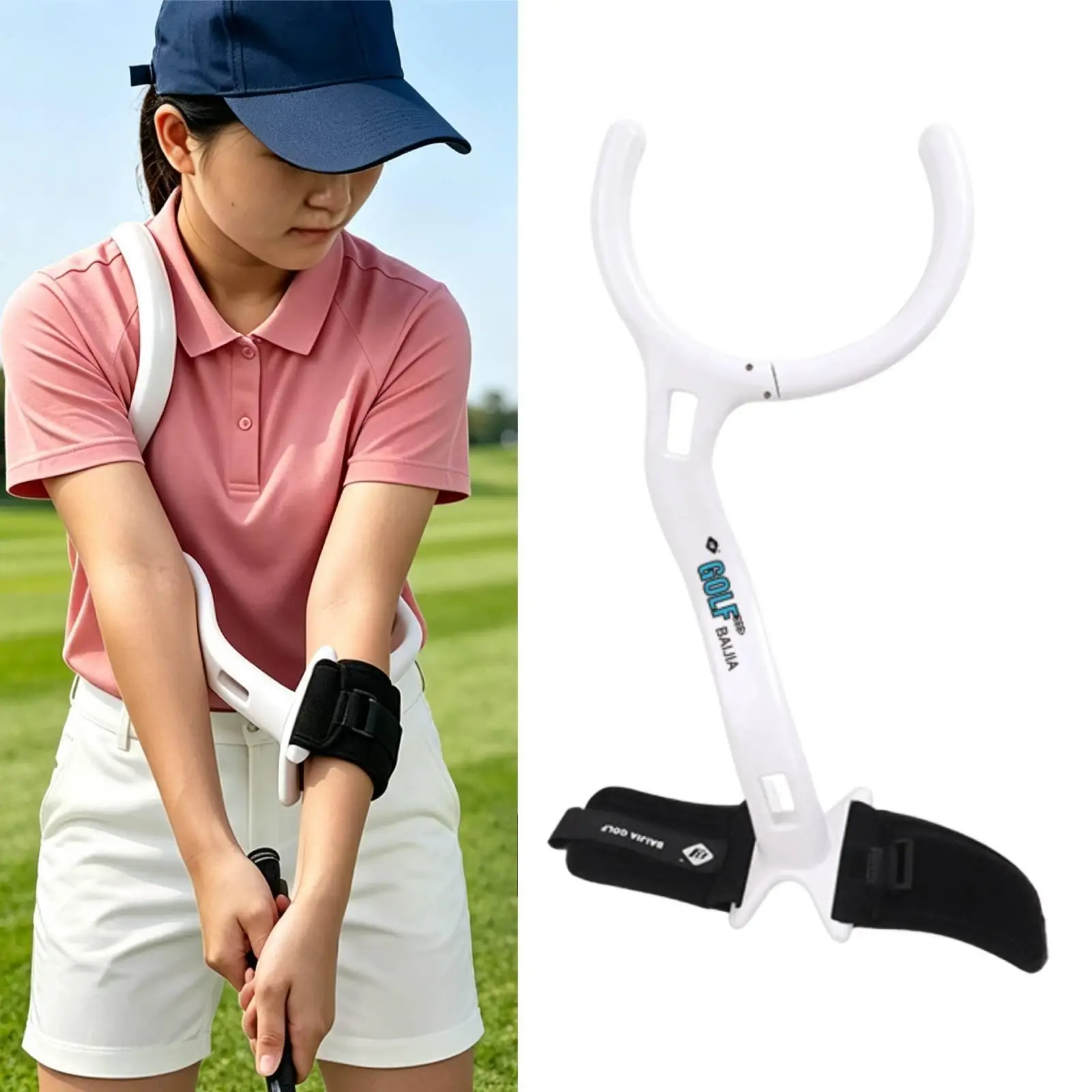 Golf Swing Aid Multifunctional Practice Tool Arm Posture Correction Durable Plastic for Indoor Training