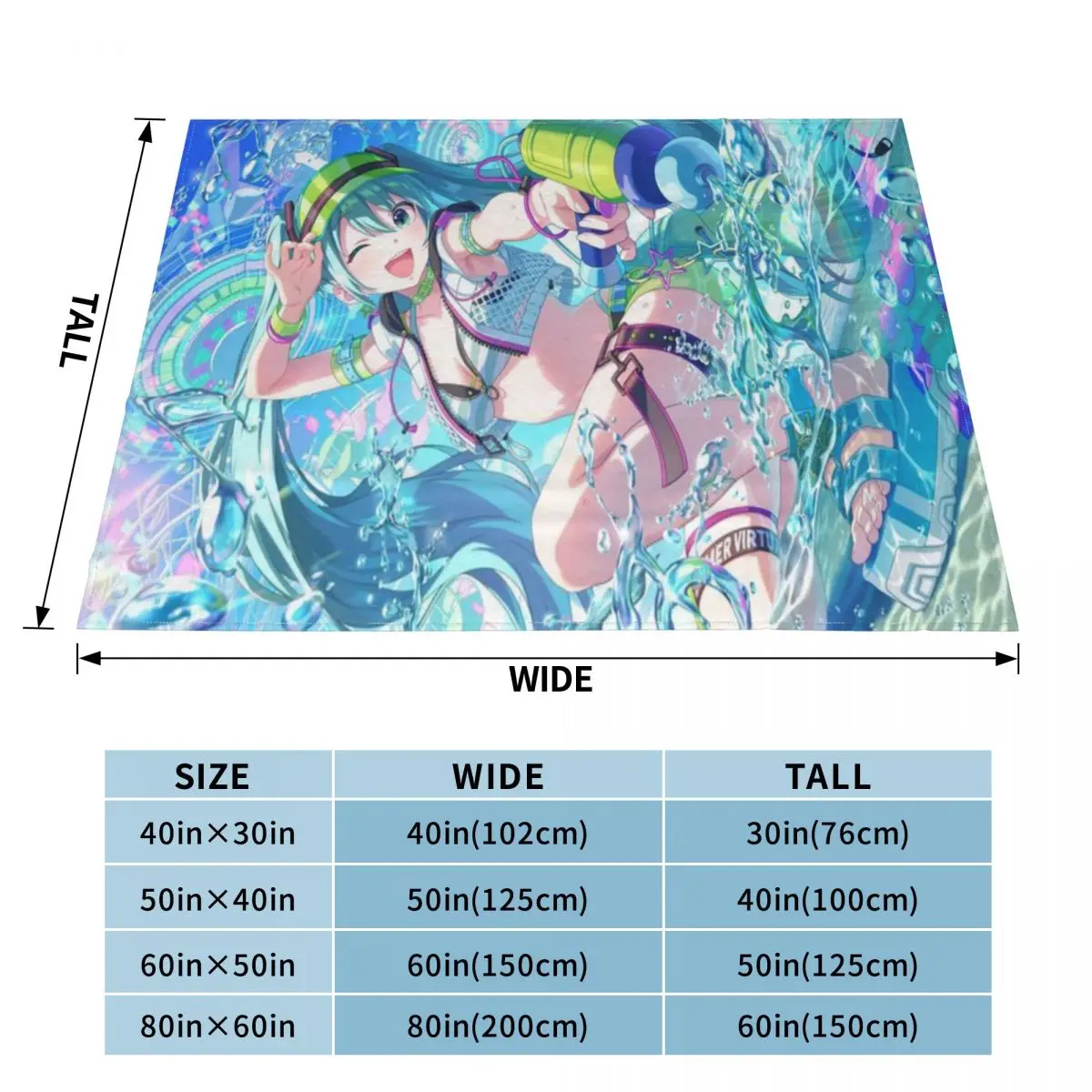 Coperta Hatsune Miku in morbida flanella, regalo curativo, coperte da tiro, biancheria da letto