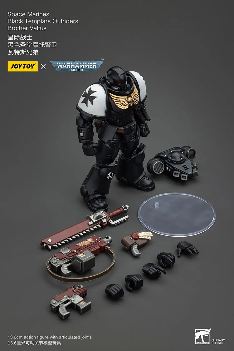 

JOYTOY Warhammer 40K Space Marines Black Templars Outriders Brother Valtus Action Figures Doll Collection Decoration gift