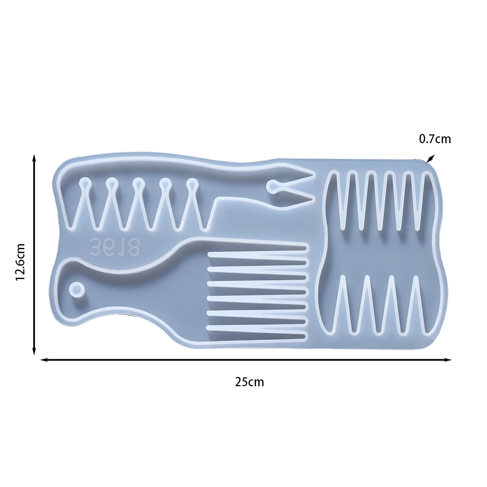 Crystal Epoxy Resin Mold Comb Oil Head African Comb Mirror Silicone Mold Creative For DIY Handicraft Comb Decoration Tool Gift