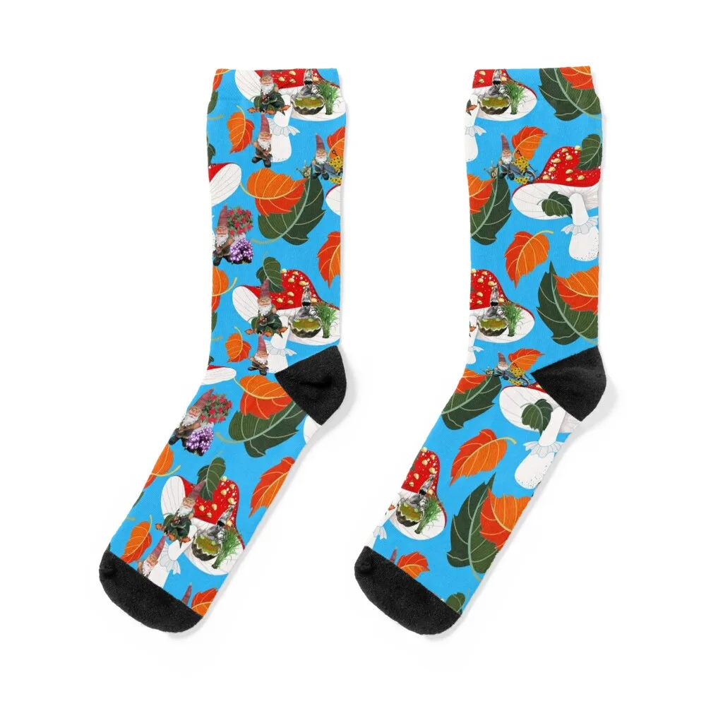 

mushroom gnome Socks retro gift Stockings custom Girl'S Socks Men's