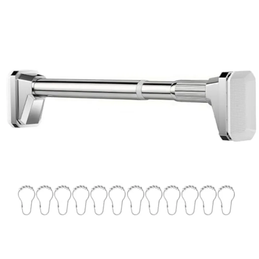 

Silver Shower Curta Rod 39 to 137 ch, Heavy-Duty inner Lock Telescopic Rod, 1.2-ch Diameter Bathroom Anti-Rust And anti-Slip Te