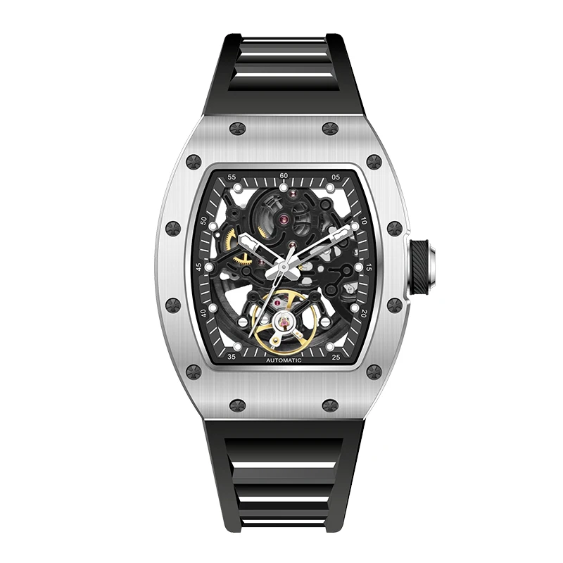 2025 Barrel Case Design Wishdoit Mechanical Wristwatch Fashion Sports Watches Luxury 5 ATM Waterproof Automatic Watch For Men