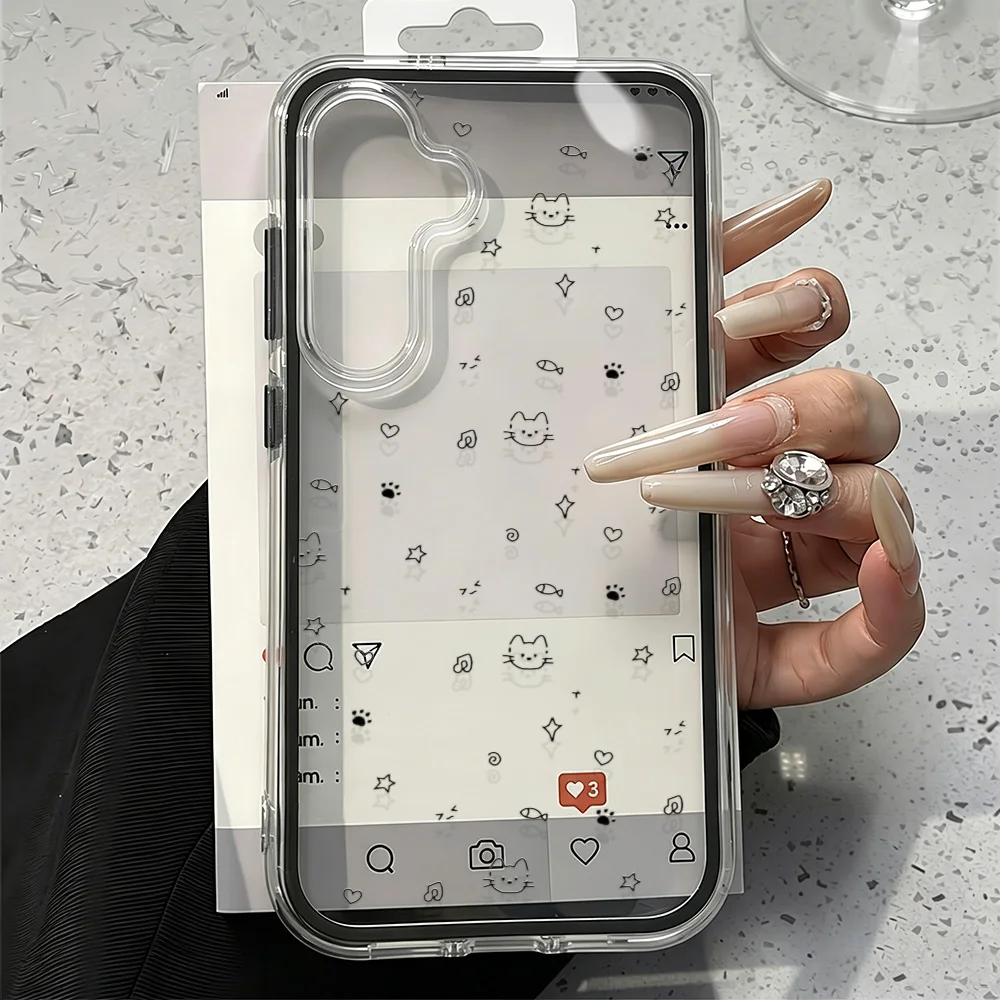 For Samsung A57 A56 5G Case 2IN1 Cute Cat Cover Galaxy S26 Ultra S25 S23 S22 S24 Plus A55 5G A37 A36 A35 A17 A53 A54 A34 Funda