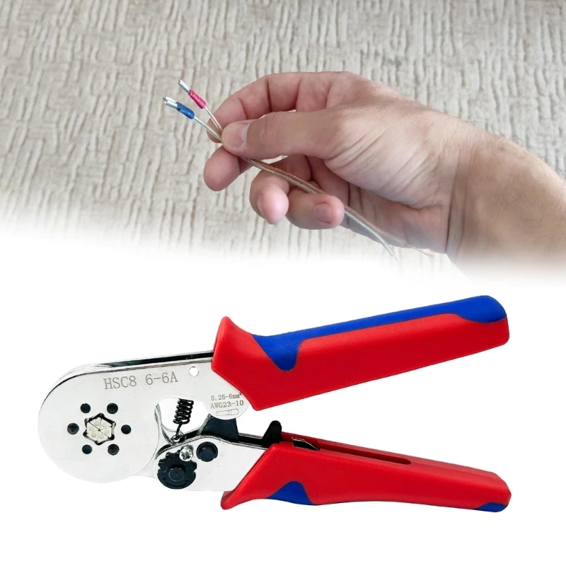 

High Strength Hexagonal Terminal Crimper For Networking Wiring Projects Ergonomic Grip And Auto Regulating Wire Pliers