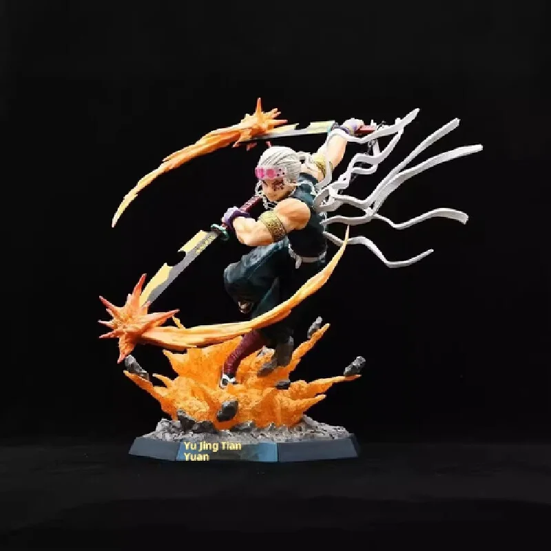Figurine Demon Slayer Up Tengen Uzui, scène de combat Hashira, en boîte, modèle de décoration de bureau, jouet d'ornement, cadeau