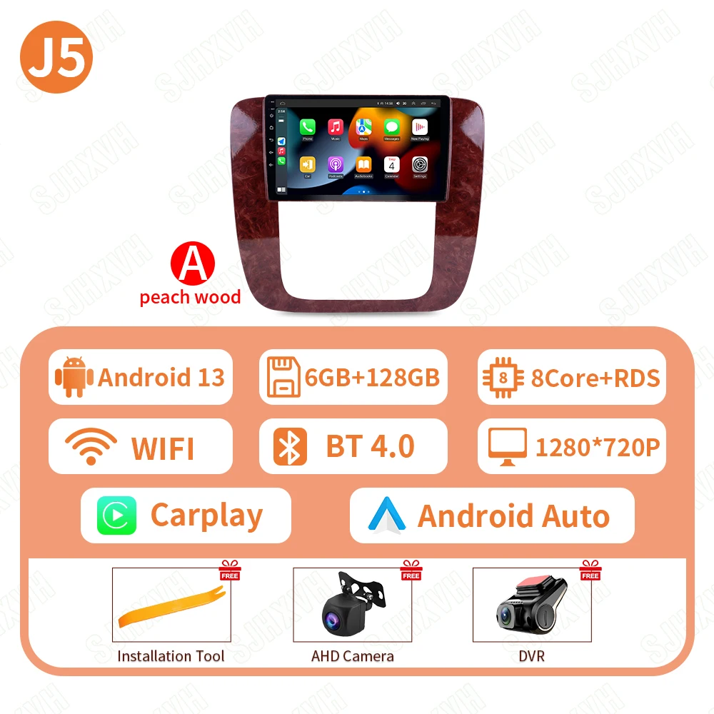 Android 16 autoradio voor GMC Yukon Chevrolet Tahoe Suburban 2008-2012 Carplay multimediaspeler navigatie stereo Wifi+4G