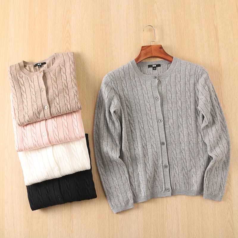 

Новинка 2025, женский вязаный свитер на пуговицах Ne Long Sve, повседневный модный кардиган, свитер Sweet Sle, весенний сезон, обычный ...