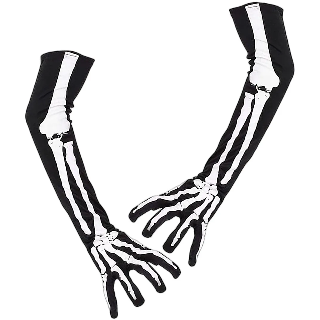 

Halloween Gloves Black White Makeup Props Halloween Supplies Naturalness Skull Ghost Claw Gloves Festival Products