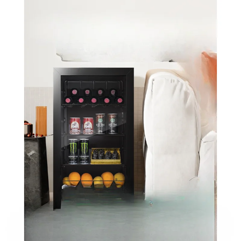 93L Red Wine Cabinet Household Vertical Small Living Room Office Beverage Difference Ice Bar Freshness Preservation