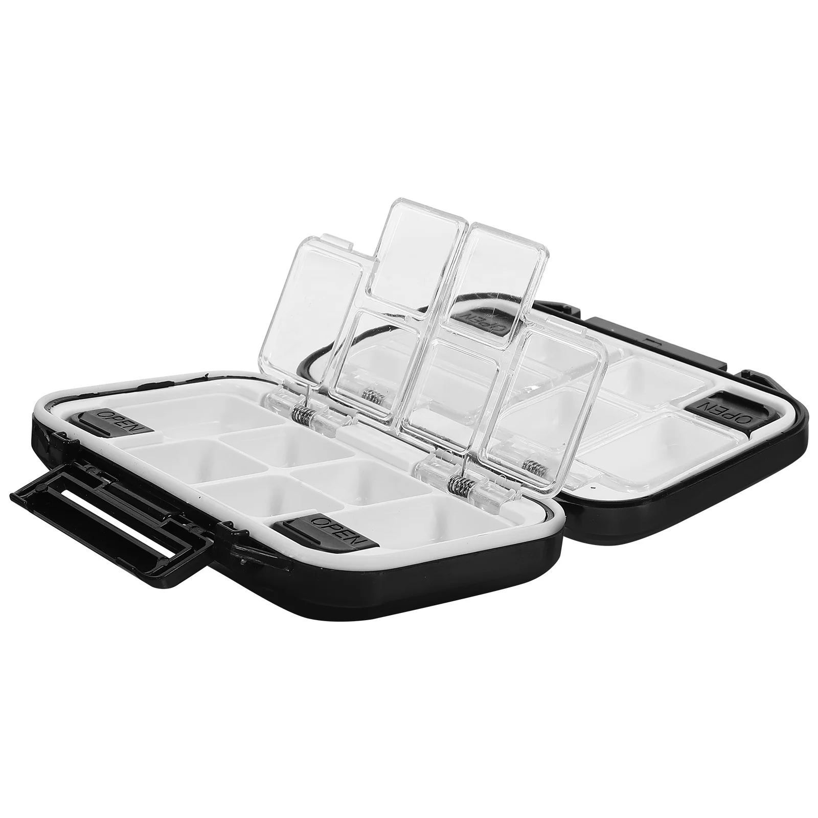 إغراء مقاوم للماء صندوق ملحقات الصيد Abs حافظة سيليكون ختم غطاء الكمبيوتر الشفاف لأدوات السنانير حجم أسود #2