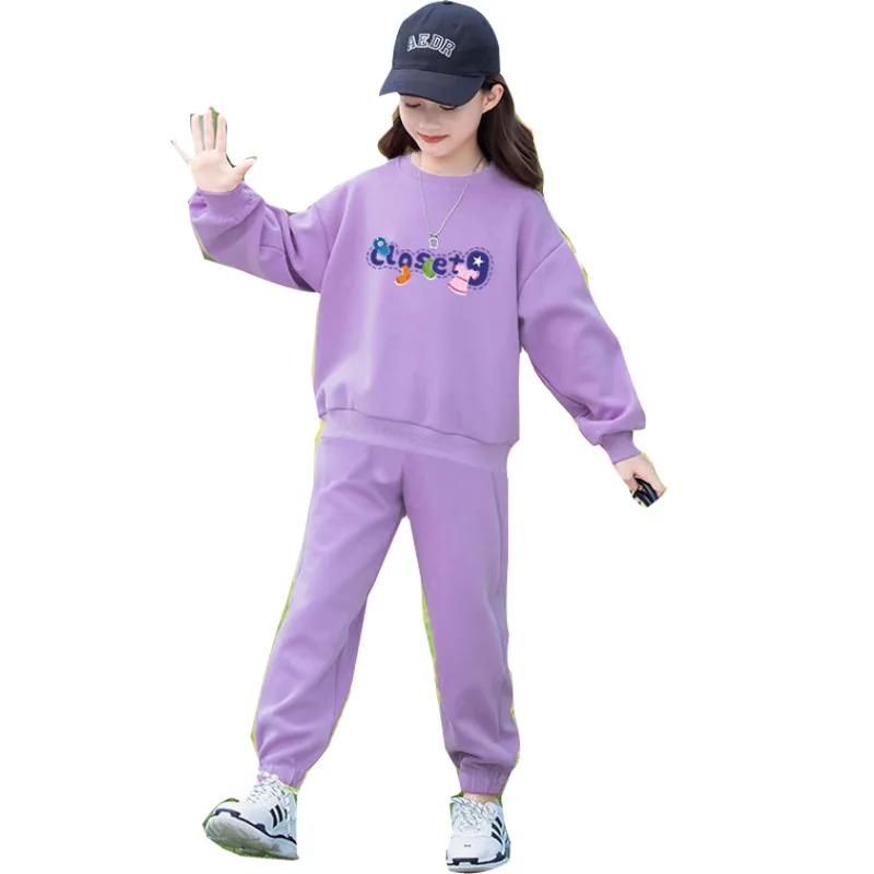 2024 autumn winter Kids tracksuit Children Girls Clothes Casual sweatshirt T-Shirt + long Pant Suit Teenager 4 6 8 to 10 12 year