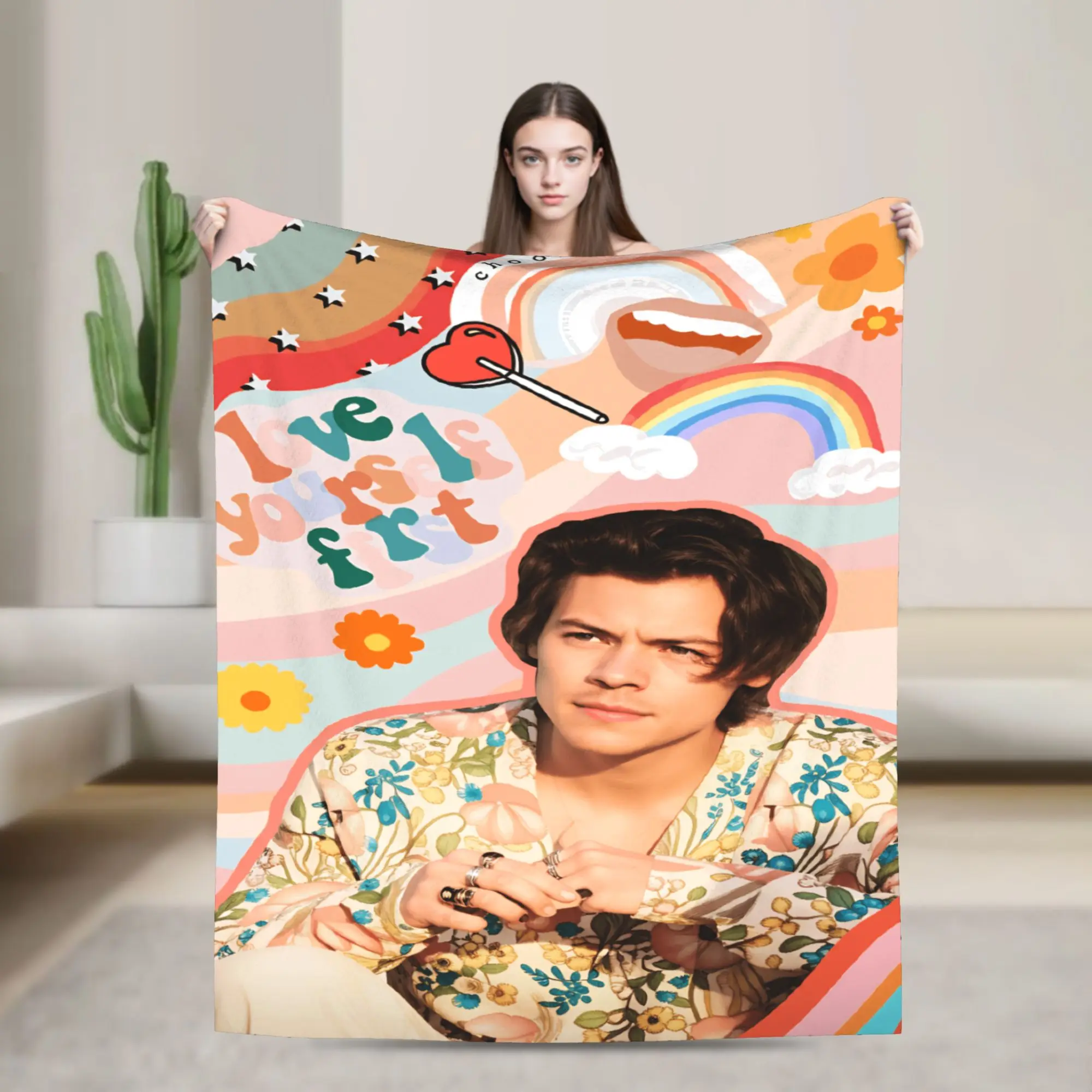 

Singer H-Harrys S-Styles Comfortable Blanket For Chair Sofa Bed Casual Bedding Throws Winter Travel Car Flannel Bedspread