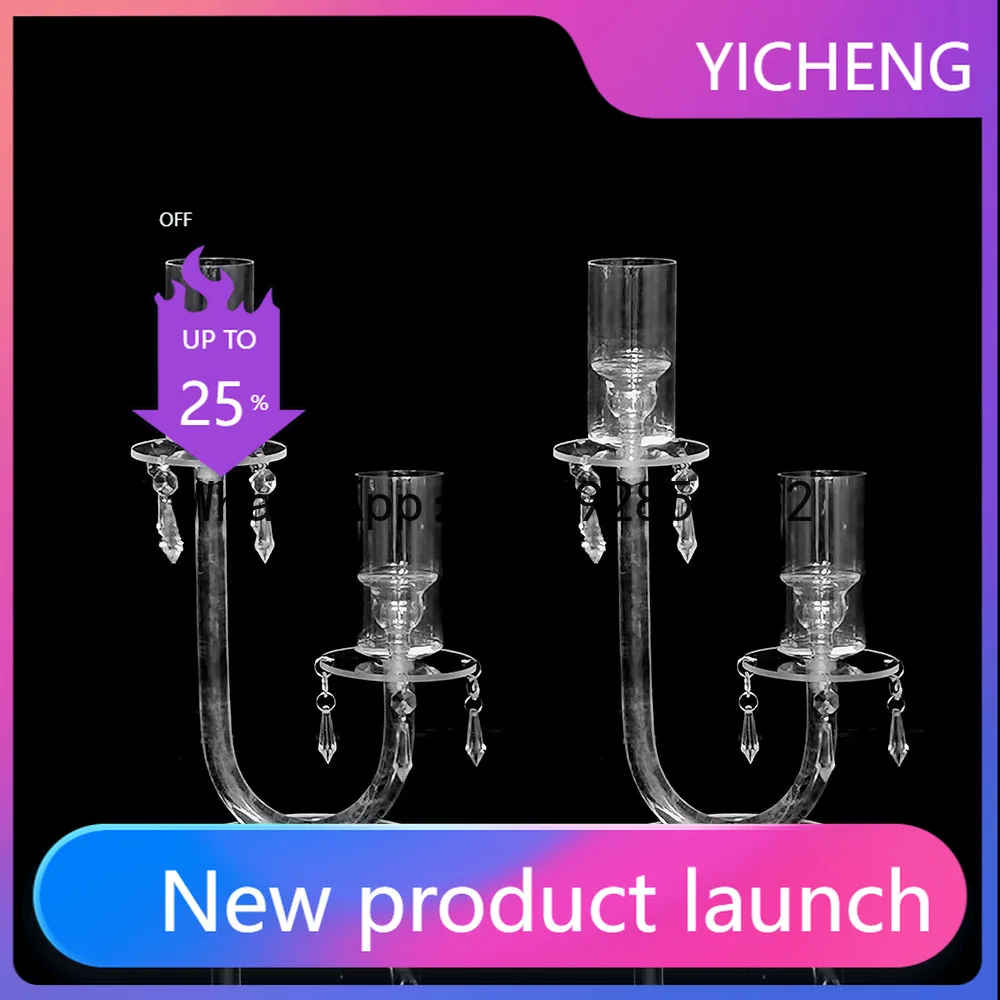 

wedding props transparent acrylic candle holder party gathering table cake stand