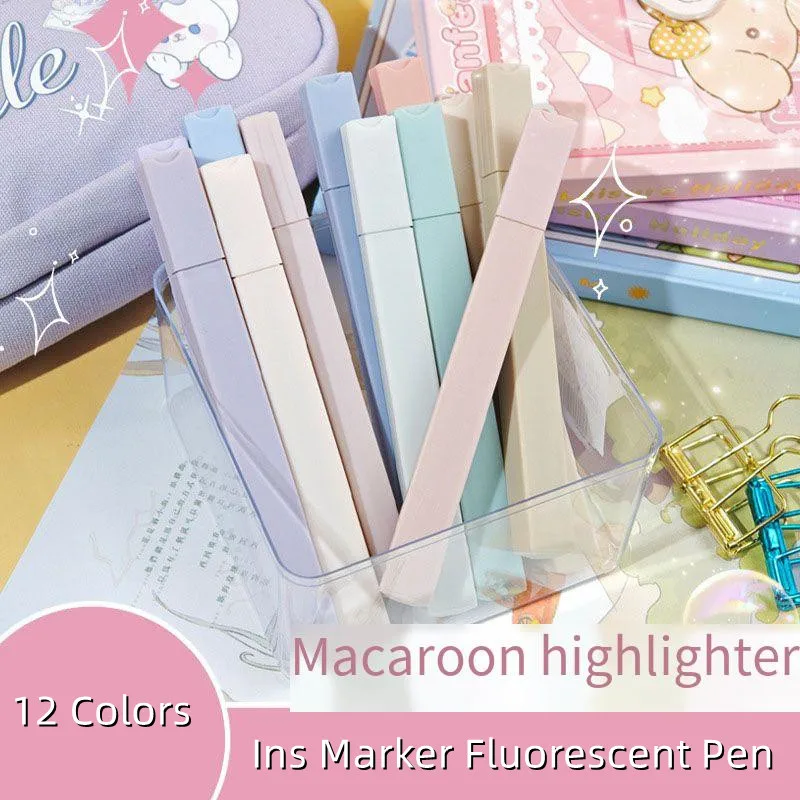 

12 цветов Ins Morandi маркер ручка студенческая флуоресцентная ручка обратно в школу подарки набор канцелярских принадлежностей DIY ручная рисованная живопись художественные ручки