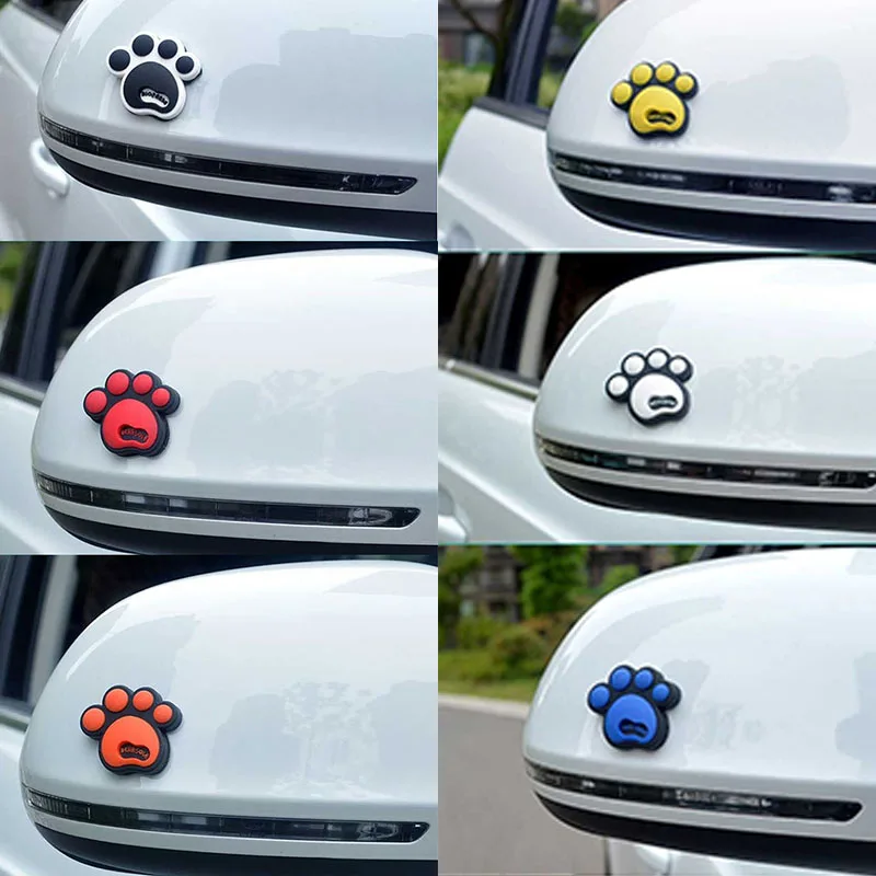 4PCS Car Paw Dog Footprint Stickers Self-Adhesive Snowboard Foot Pad Anti-slip Stickers For Auto Bumper Trunk Cover Scratches