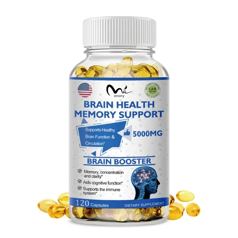 Brain Capsules with Ginkgo Biloba B6 , Memory , Focus, Intelligence, Brain Function Health