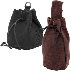 Medieval Suede Pouch Coin Bag Belt PU Leather Drawstring Wallet Men Women Viking Larp Costume Gear Cosplay Pagan Parts For Adult