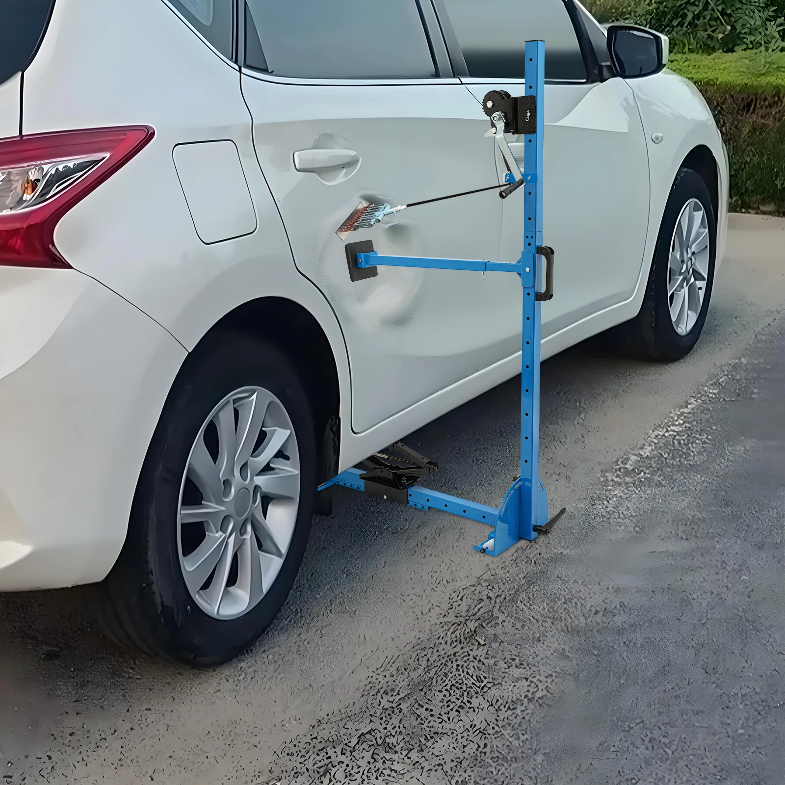 Verstellbares Auto-Dellenreparatur-Zugwerkzeug, 799,9 kg Maximaler Zugkraft & 120 °   Winkelklemme mit 8 Klauen, Eisen-/Nylonkonstruktion, manuelle Kurbel für Karosserienarbeiten