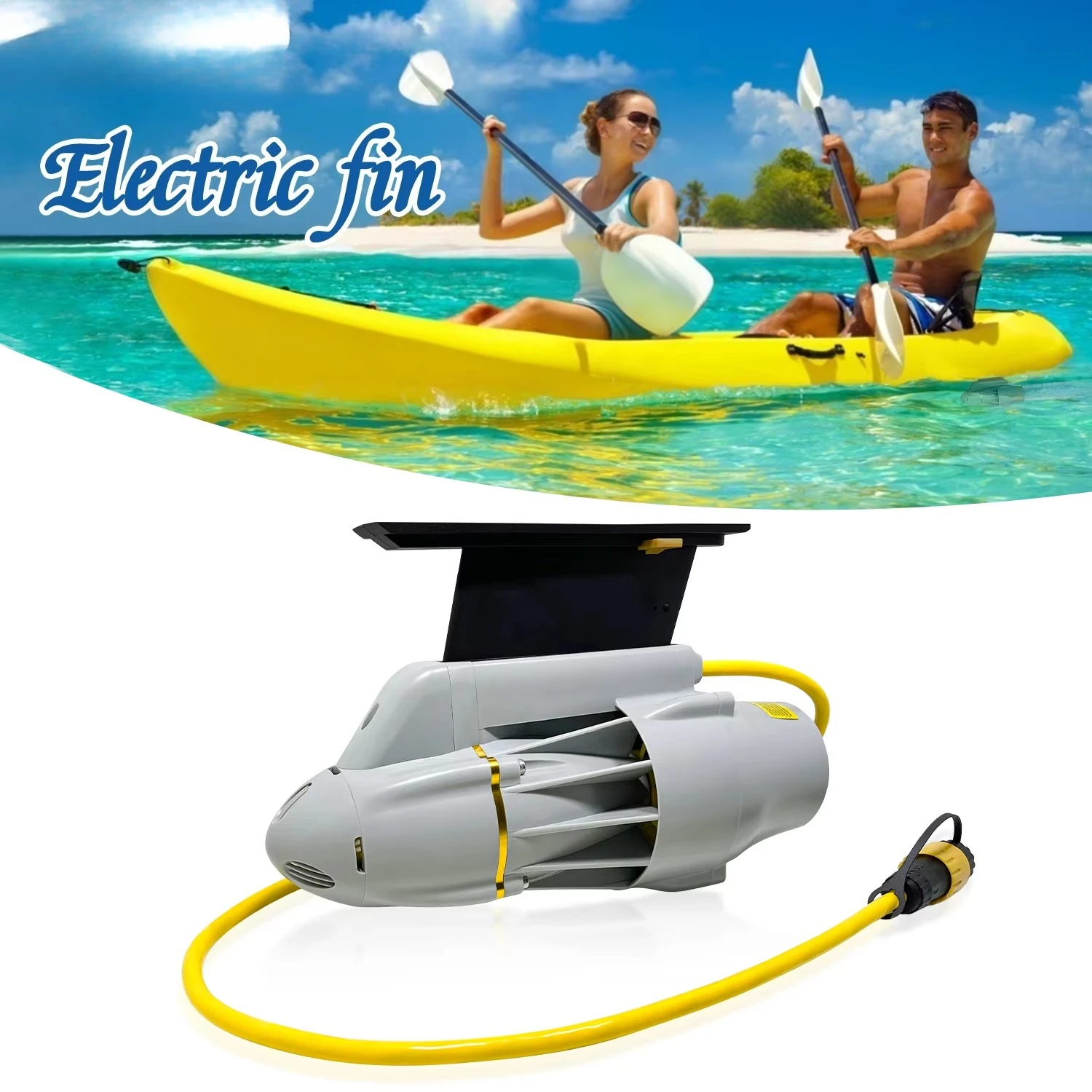 Underwater fishing kayak belly boat motor, electric SUP fins, high-speed inflatable float tube thruster, remote control
