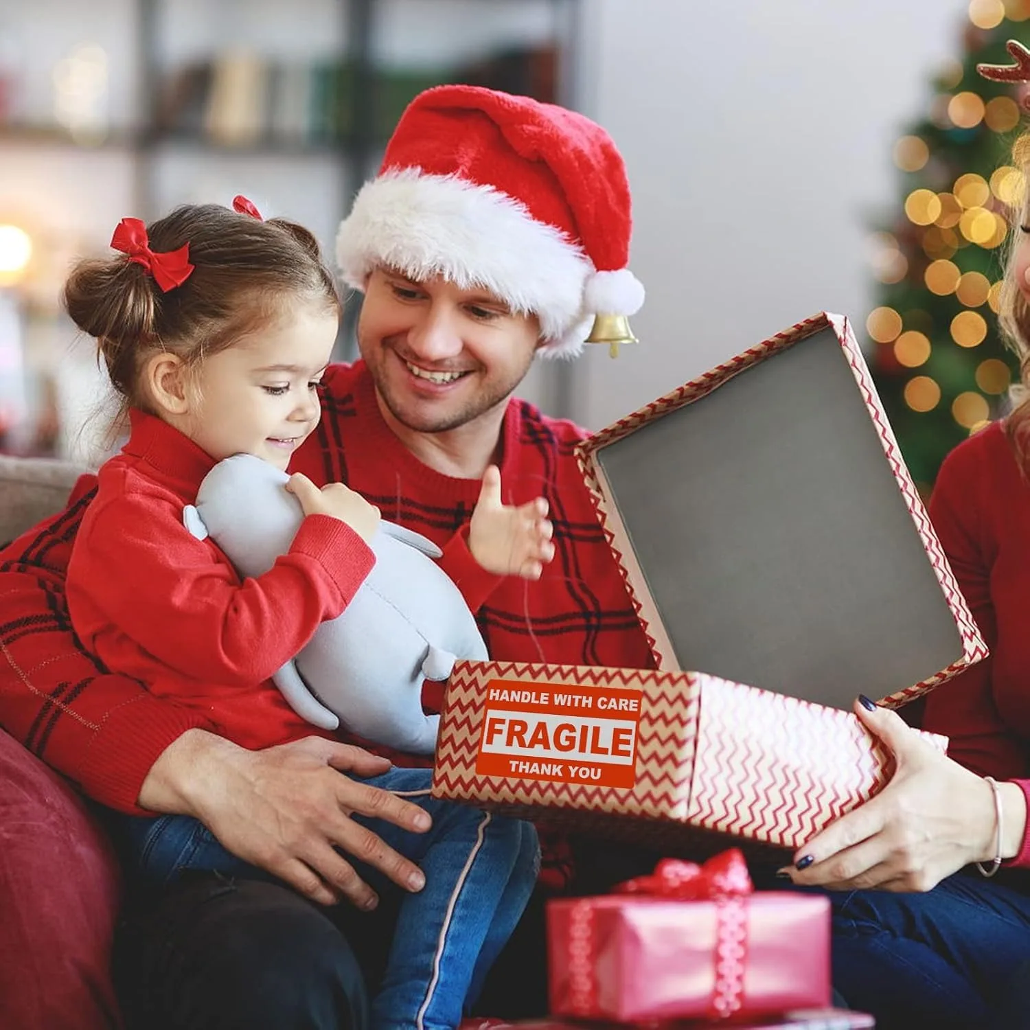 ملصقات هشة مقاس 2 × 3 بوصة 500 ملصق لكل لفة لاصق قوي (مقبض بعناية، شكرًا لك) ملصقات لتحريك الشحن، لا تنحني #4