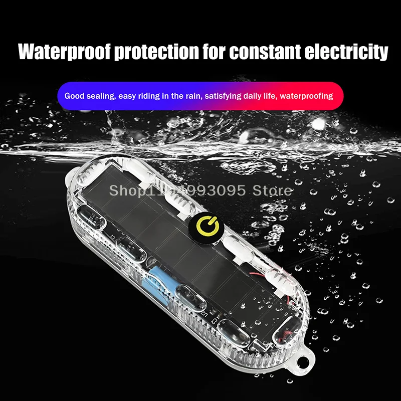 الطاقة الشمسية دراجة نارية LED تحذير ضوء سيارة ليلة ركوب الذيل ضوء مكافحة الخلفية ضوء إحترافي للدراجات النارية دراجة كهربائية