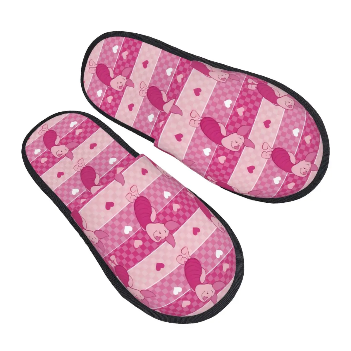 

Custom Piglet House Slippers Women Cozy Memory Foam Cute Pig Slip On Hotel Slipper Shoes