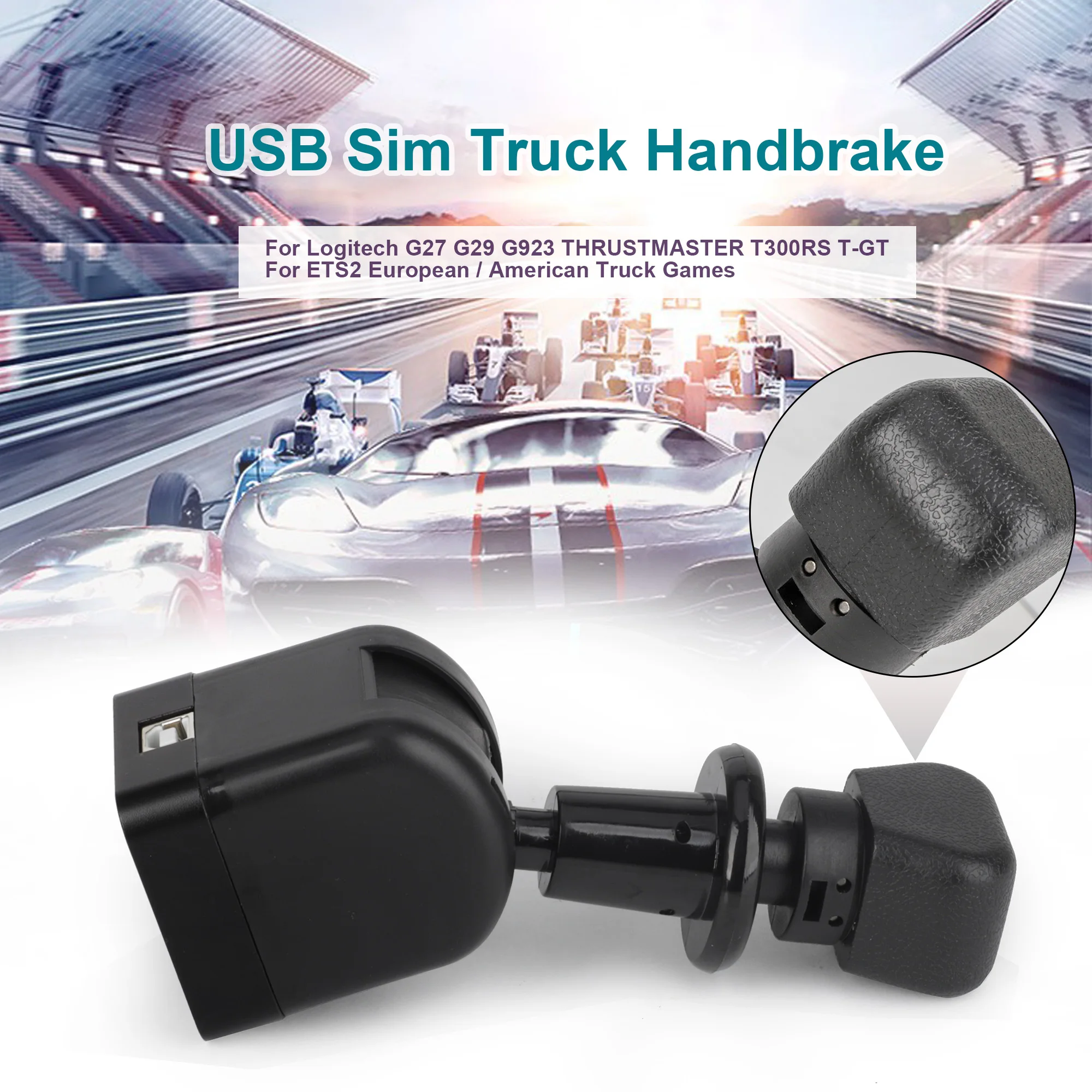 Simracing Games Truck Hand Brake USB for Logitech G27 G29 G923 Thrustmaster T300Rs T-Gt for European / American Truck Simulation