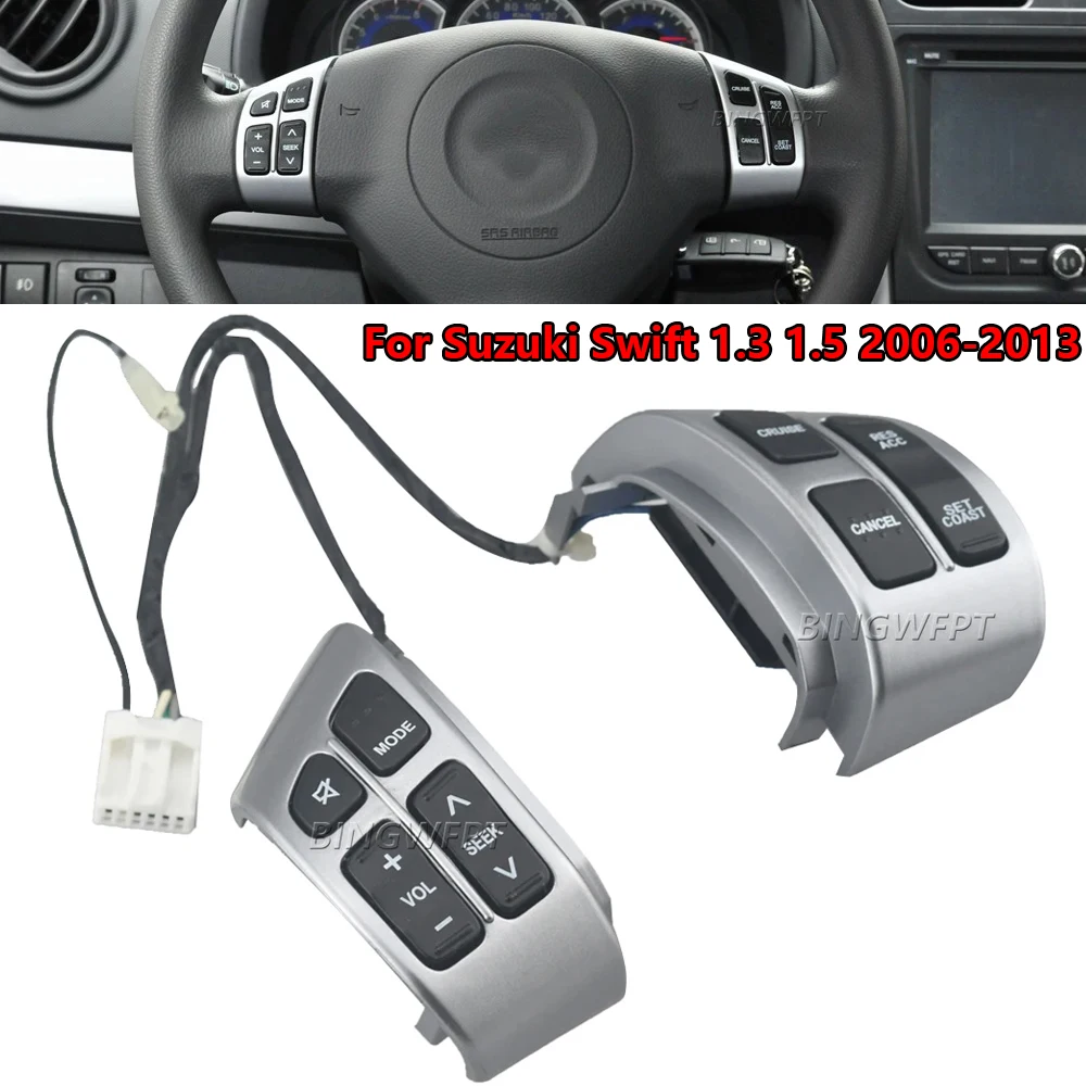 High Quality Car Steering Wheel Audio Radio Cruise Control Switch NO Backlight Accessories For Suzuki Swift 1.3 1.5 2006-2013