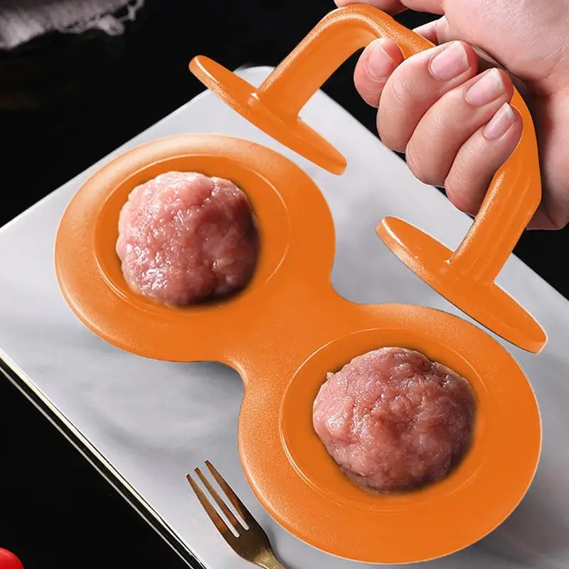 Burger Press Manual Pork Beef Burger Maker Mold 2 Cavity Non Stick Meat Patty Press Kitchen Aid Gadget For BBQ Baking Stuffed