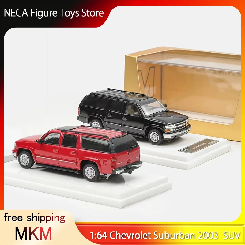 

MK Miniatures MKM 1:64 Scale Chevrolet Suburban 2003 Alloy Car Model Black Or Red Collectible SUV Replica for Car Enthusiasts