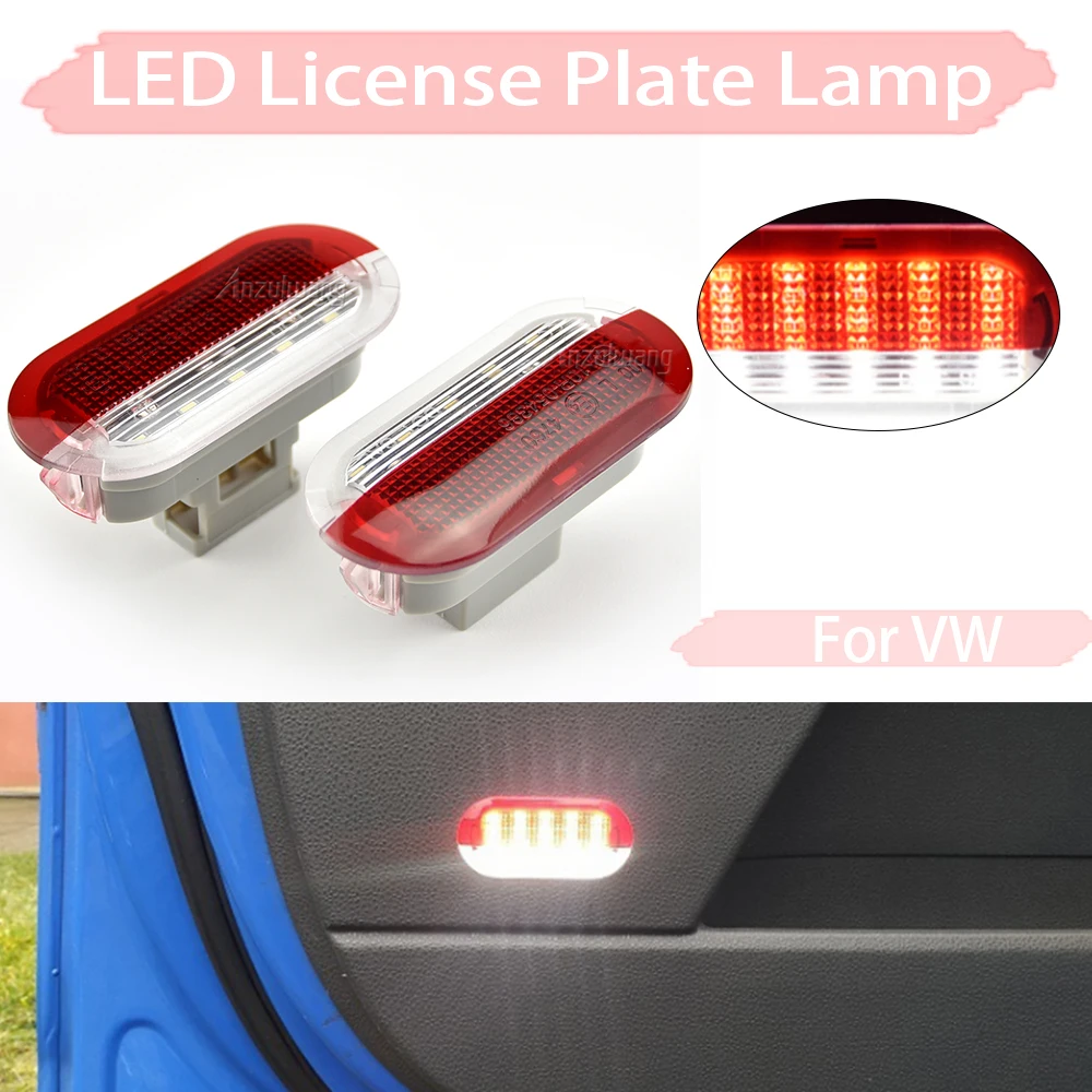 2x Led Door Warning Light Interior Courtesy Welcome Lamp For VW Golf MK3 MK4 Polo Jetta Sharan Vento Touran Skoda Octavia Seat
