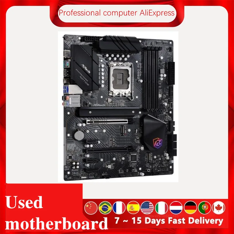 For ASRock Z690 PG Riptide Original Desktop For Intel Z690 DDR4 Motherboard LGA 1700 i7/i5/i3 board Used Mainboard