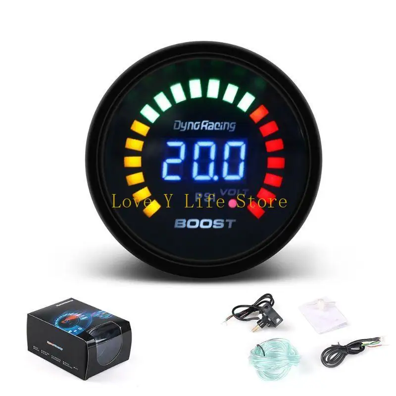 L74C 2 "52mm Car Universal Car Pointer مؤشر LED Meter -15-45psi