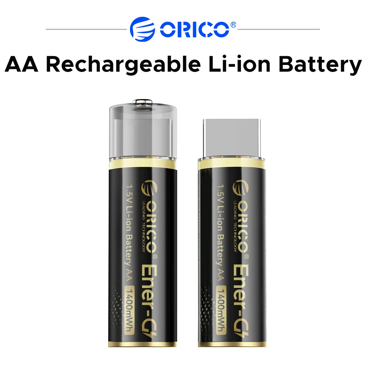 ORICO Rechargeable Lithium Battery with USB-C 2100mWh Constant Voltage 1500 times Cycle Fast Charging with 1/2/4/8Pcs