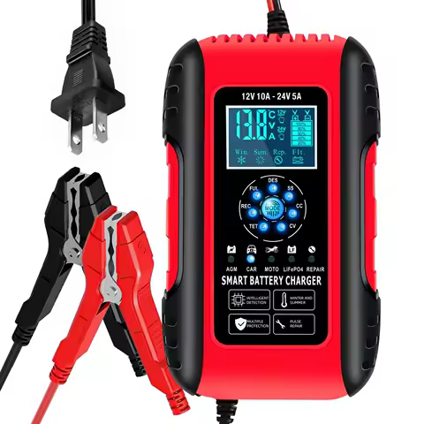 J50 12V10A/24V5A Lifepo4 Lead Acid Car Battery Chargers 7 Stage Battery Maintainer Speedlight Indicator Battery Charger