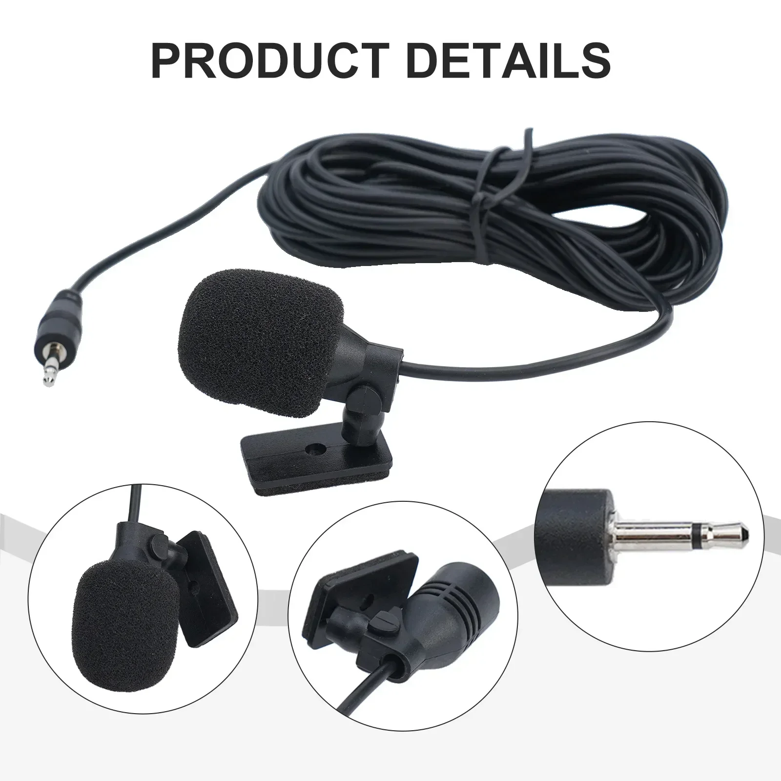 Car Audio Microphone 2.5mm Jack Plug 5m Cable Mic Stereo Wired External Microphone For Auto Car Radio GPS Audio DVD