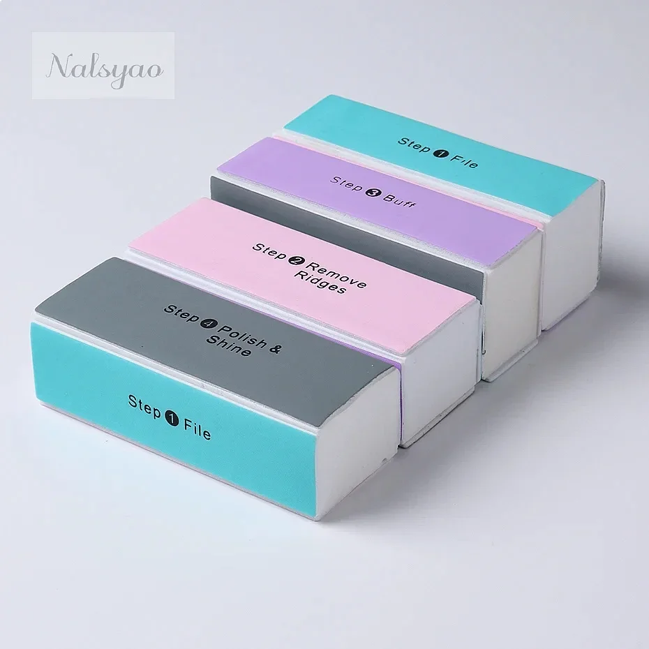 5 Pcs/Lot 4 Way Colorful Nail Buffer Block Manicure Buffing File Shine Polisher Nail Art Tools Sanding
