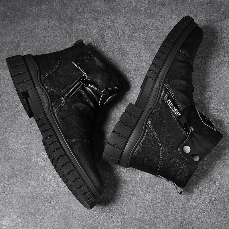 أحذية رجالية عالية الجودة بنمط ريترو بلون سادة عالية الجودة مصنوعة يدويًا برباط مسطح ملابس عمل جديدة لجميع المواسم مع جلد PU #2