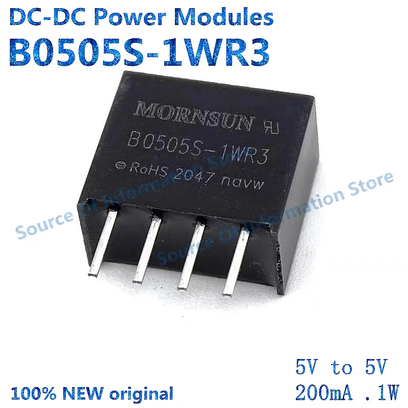 10Pcs, B0505S-1WR3 DC-DC Power Module 5V to 5V 200mA 1W