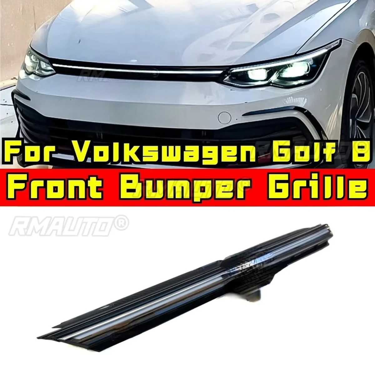 

Car Bumper Grill Decorative Strips Racing Grille Body Kit Front Bumper Grill For Volkswagen Golf 8 Exterior Part