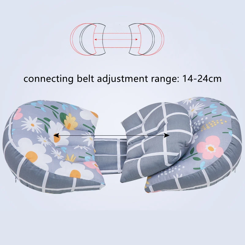 Almohada para dormir lateral ajustable multifuncional para mujeres embarazadas, almohada de maternidad en forma de U, almohada para el vientre desmontable y lavable